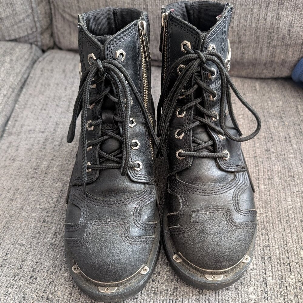 Harley-Davidson Women's 8 Black Side Zip Combat Boots